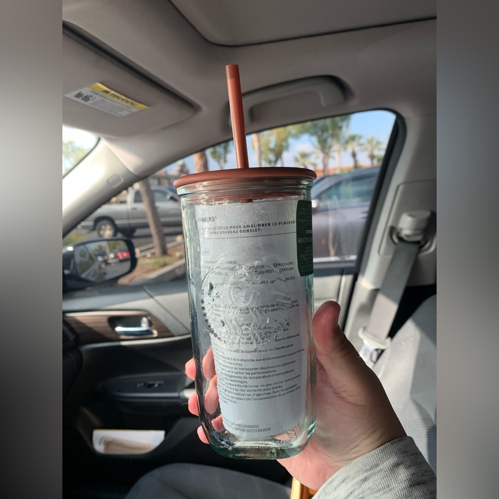 Starbucks NEW 2024 Terracotta triangle glass 16 ounce tumbler